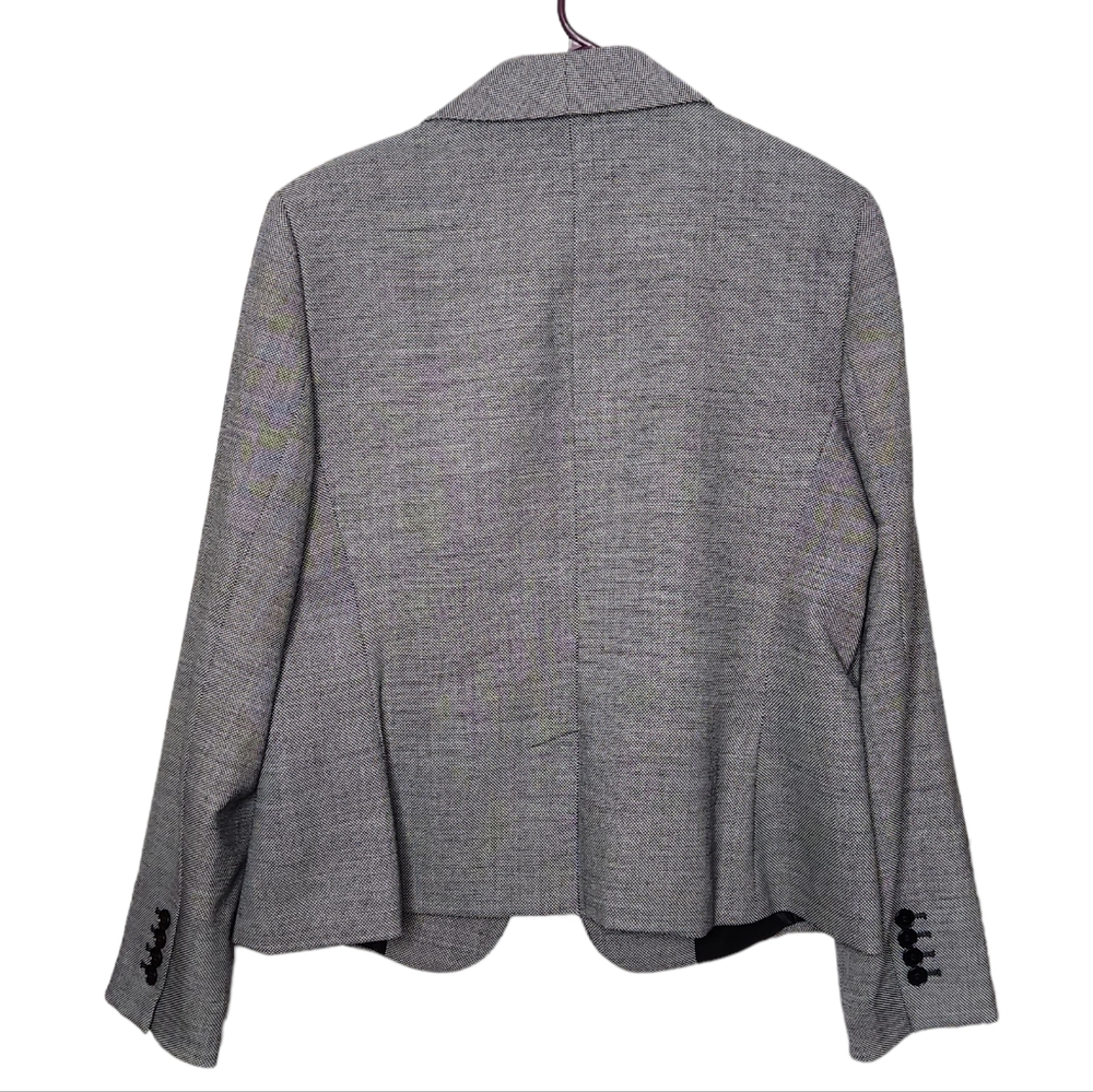 Talbots NWT Twill Wool Blend Blazer Jacket Black Circle Print Size 14 Women's - Picture 7 of 10
